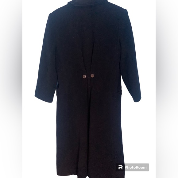 Giorgio Armani Women’s Long Black Lana Wool Cashmere Blend Coat Size 40 US 6 - Picture 3 of 13